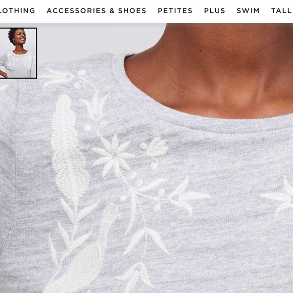 LOFT Peacock Embroidered Sweatshirt - Picture 3 of 3